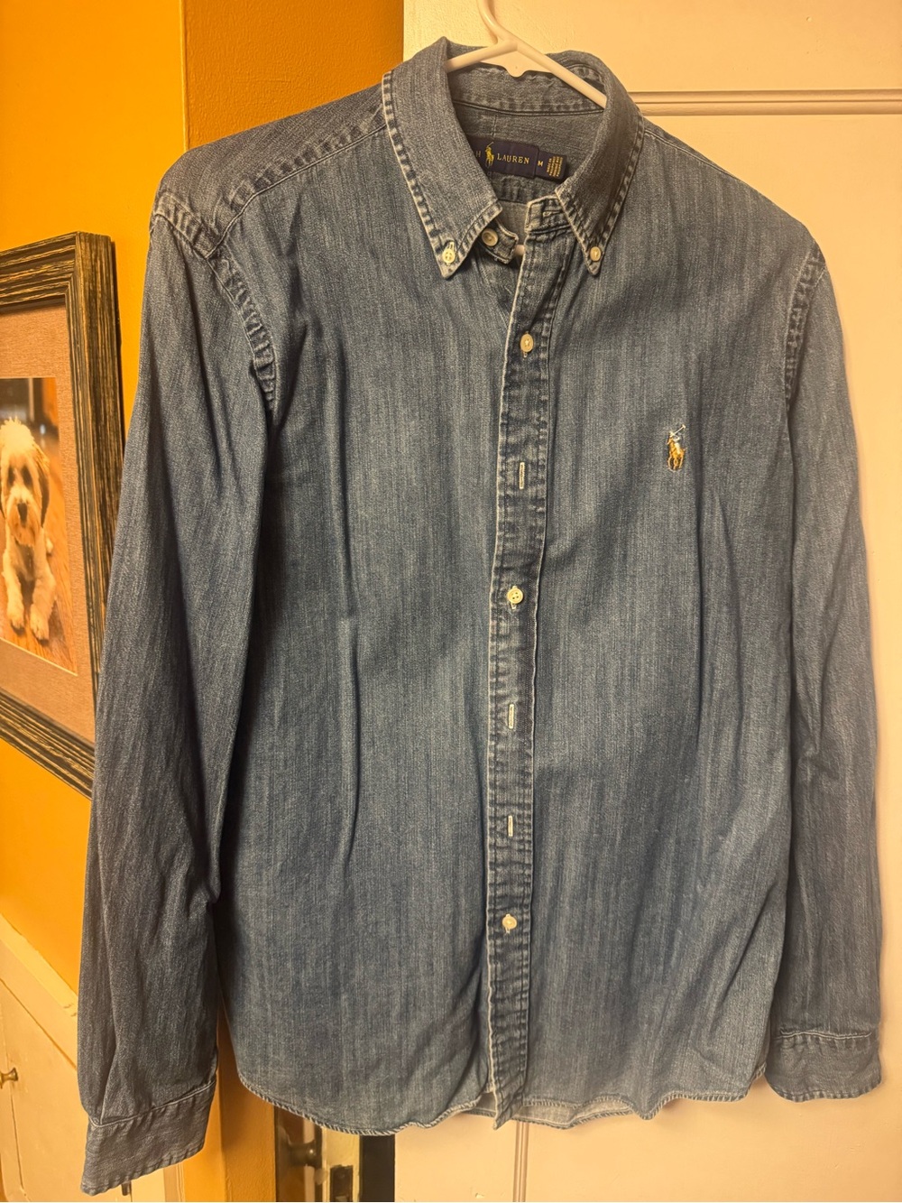 Ralph Lauren Men's Denim Button-Down Shirt - Blue - Picture 2 of 4